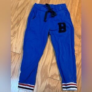United Colors of Benetton blue Joggers with B letter, drawstring, striped cuffs